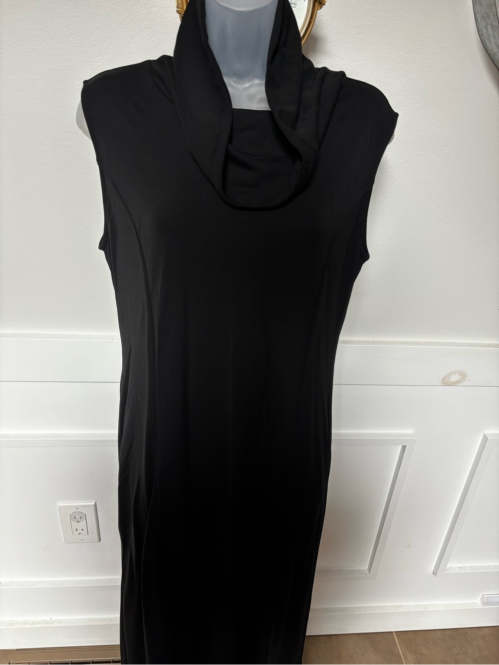 Talbots Sleeveless Black Cowl Neck Maxi Dress size medium
